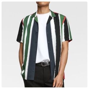 Zara Men’s Short Sleeve Color block Shirt M
